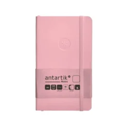 CUADERNO CON GOMILLA ANTARTIK NOTES TAPA BLANDA A6 HOJAS LISAS ROSA PASTEL 100 HOJAS 80 GR FSC