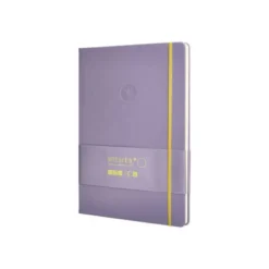 CUADERNO CON GOMILLA ANTARTIK NOTES TAPA DURA A4 HOJAS LISAS MORADO Y AMARILLO 100 HOJAS 80 GR FSC