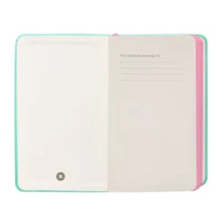 CUADERNO CON GOMILLA ANTARTIK NOTES TAPA DURA A6 HOJAS CUADRICULA ROSA Y TURQUESA 100 HOJAS 80 GR FSC