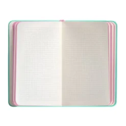 CUADERNO CON GOMILLA ANTARTIK NOTES TAPA DURA A6 HOJAS CUADRICULA ROSA Y TURQUESA 100 HOJAS 80 GR FSC