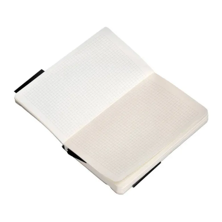 CUADERNO CON GOMILLA ANTARTIK NOTES TAPA BLANDA A6 CUADRICULA NEGRO 100 HOJAS 80 GR FSC