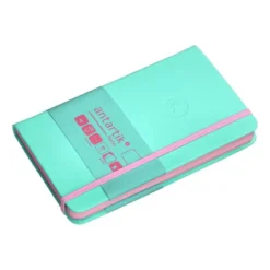 CUADERNO CON GOMILLA ANTARTIK NOTES TAPA DURA A6 HOJAS LISAS ROSA Y TURQUESA 100 HOJAS 80 GR FSC
