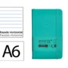 CUADERNO CON GOMILLA ANTARTIK NOTES TAPA DURA A6 HOJAS RAYAS TURQUESA 100 HOJAS 80 GR FSC