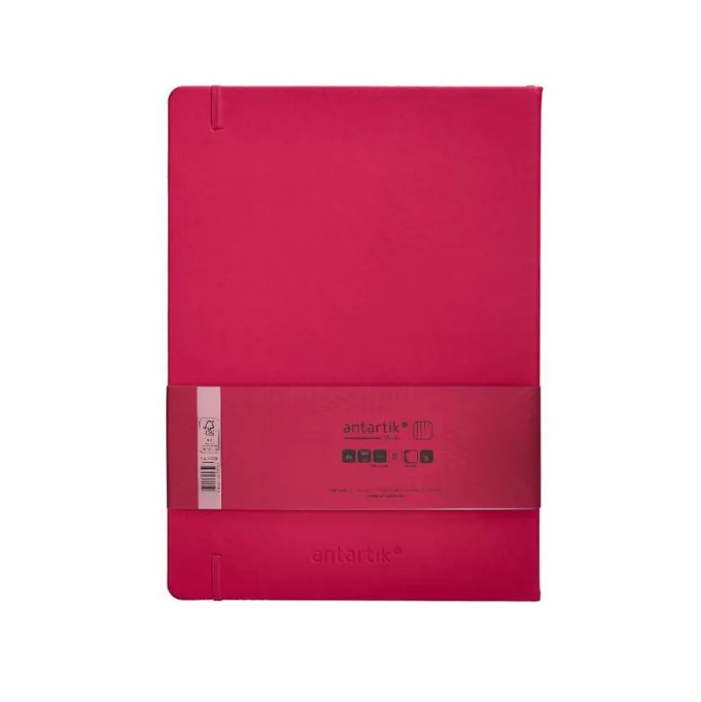 CUADERNO CON GOMILLA ANTARTIK NOTES TAPA DURA A4 HOJAS CUADRICULA BURDEOS 100 HOJAS 80 GR FSC