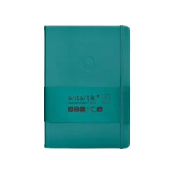 CUADERNO CON GOMILLA ANTARTIK NOTES TAPA DURA A5 HOJAS CUADRICULA VERDE AGUAMARINA 100 HOJAS 80 GR