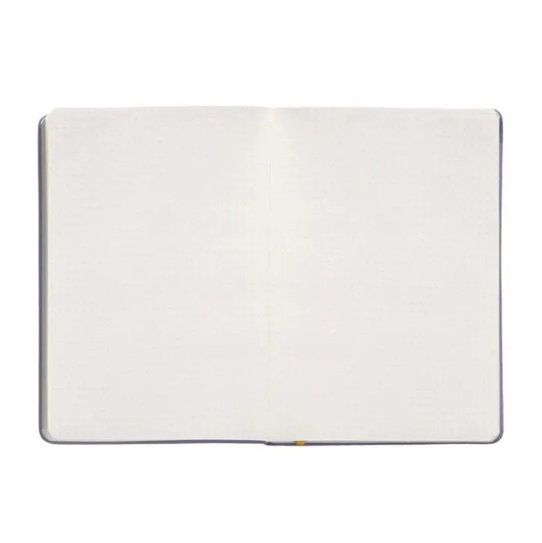 CUADERNO CON GOMILLA ANTARTIK NOTES TAPA DURA A4 HOJAS PUNTOS MORADO Y AMARILLO 100 HOJAS 80 GR FSC