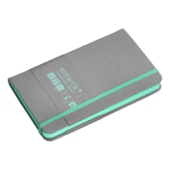 CUADERNO CON GOMILLA ANTARTIK NOTES TAPA DURA A6 HOJAS LISAS GRIS Y TURQUESA 100 HOJAS 80 GR FSC