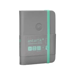 CUADERNO CON GOMILLA ANTARTIK NOTES TAPA DURA A7 HOJAS LISAS GRIS Y TURQUESA 80 HOJAS 80 GR FSC