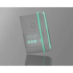 CUADERNO CON GOMILLA ANTARTIK NOTES TAPA DURA A7 HOJAS LISAS GRIS Y TURQUESA 80 HOJAS 80 GR FSC