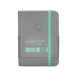 CUADERNO CON GOMILLA ANTARTIK NOTES TAPA DURA A7 HOJAS LISAS GRIS Y TURQUESA 80 HOJAS 80 GR FSC