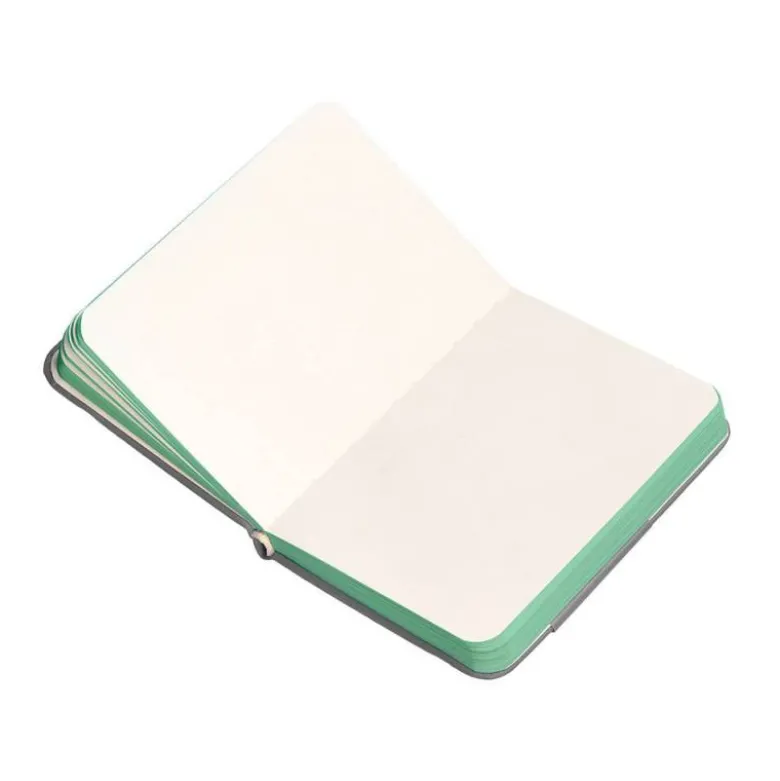 CUADERNO CON GOMILLA ANTARTIK NOTES TAPA DURA A7 HOJAS LISAS GRIS Y TURQUESA 80 HOJAS 80 GR FSC