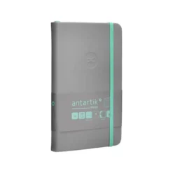 CUADERNO CON GOMILLA ANTARTIK NOTES TAPA DURA A6 HOJAS CUADRICULA GRIS Y TURQUESA 100 HOJAS 80 GR FSC