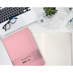 CUADERNO CON GOMILLA ANTARTIK NOTES TAPA DURA A4 HOJAS CUADRICULA ROSA PASTEL 100 HOJAS 80 GR FSC