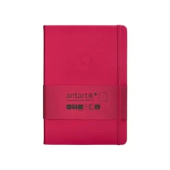 CUADERNO CON GOMILLA ANTARTIK NOTES TAPA DURA A5 HOJAS PUNTOS BURDEOS 100 HOJAS 80 GR FSC