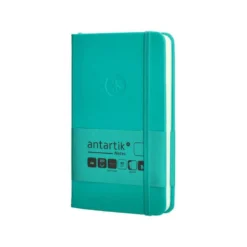 CUADERNO CON GOMILLA ANTARTIK NOTES TAPA DURA A6 HOJAS LISAS TURQUESA 100 HOJAS 80 GR FSC