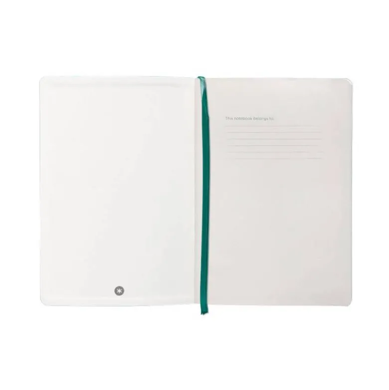 CUADERNO CON GOMILLA ANTARTIK NOTES TAPA BLANDA A5 HOJAS PUNTOS VERDE AGUAMARINA 80 HOJAS 80 GR FSC