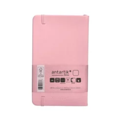 CUADERNO CON GOMILLA ANTARTIK NOTES TAPA DURA A6 HOJAS LISAS ROSA PASTEL 100 HOJAS 80 GR FSC