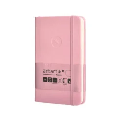 CUADERNO CON GOMILLA ANTARTIK NOTES TAPA DURA A6 HOJAS LISAS ROSA PASTEL 100 HOJAS 80 GR FSC