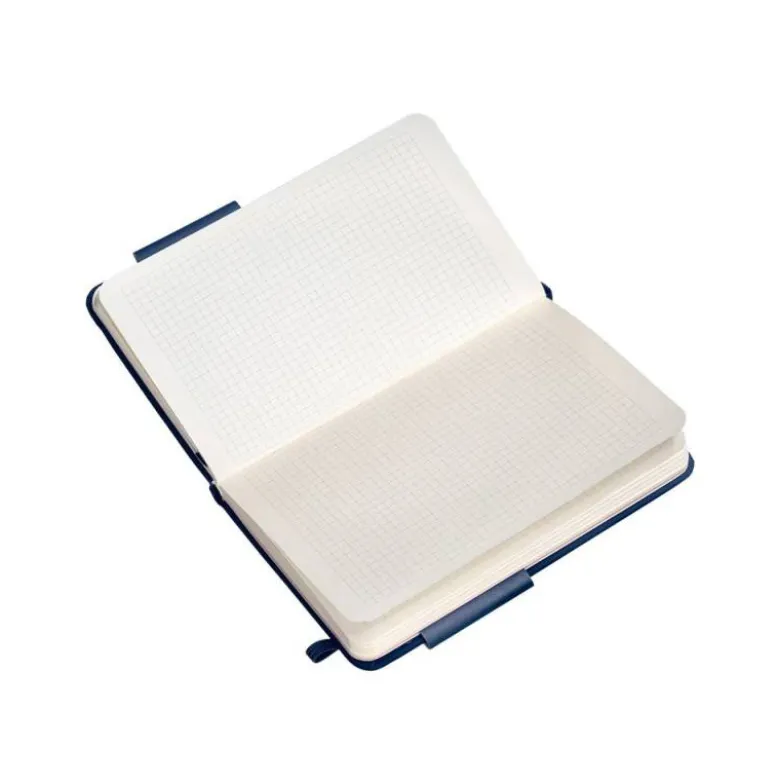 CUADERNO CON GOMILLA ANTARTIK NOTES TAPA DURA A6 HOJAS CUADRICULA AZUL MARINO 100 HOJAS 80 GR FSC