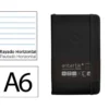 CUADERNO CON GOMILLA ANTARTIK NOTES TAPA DURA A6 HOJAS RAYAS NEGRO 100 HOJAS 80 GR FSC