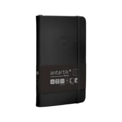 CUADERNO CON GOMILLA ANTARTIK NOTES TAPA DURA A6 HOJAS RAYAS NEGRO 100 HOJAS 80 GR FSC