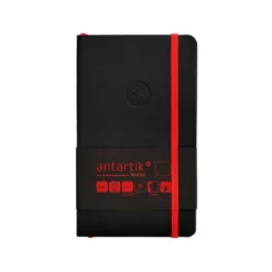 CUADERNO CON GOMILLA ANTARTIK NOTES TAPA BLANDA A6 HOJAS LISAS NEGRO Y ROJO 100 HOJAS 80 GR FSC