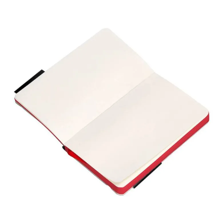 CUADERNO CON GOMILLA ANTARTIK NOTES TAPA BLANDA A6 HOJAS LISAS NEGRO Y ROJO 100 HOJAS 80 GR FSC