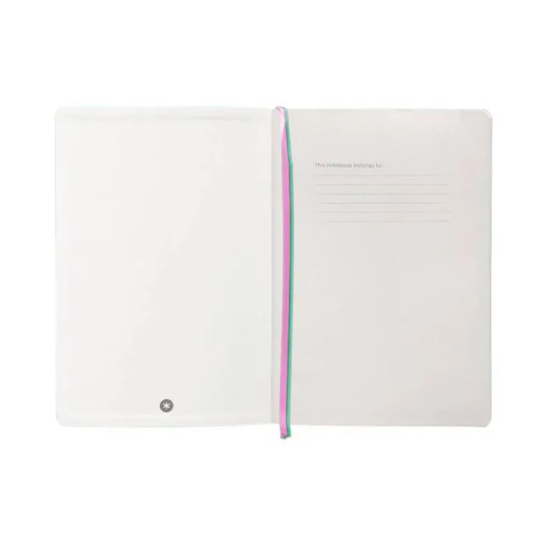 CUADERNO CON GOMILLA ANTARTIK NOTES TAPA BLANDA A5 HOJAS CUADRICULA ROSA Y TURQUESA 80 HOJAS 80 GR FSC