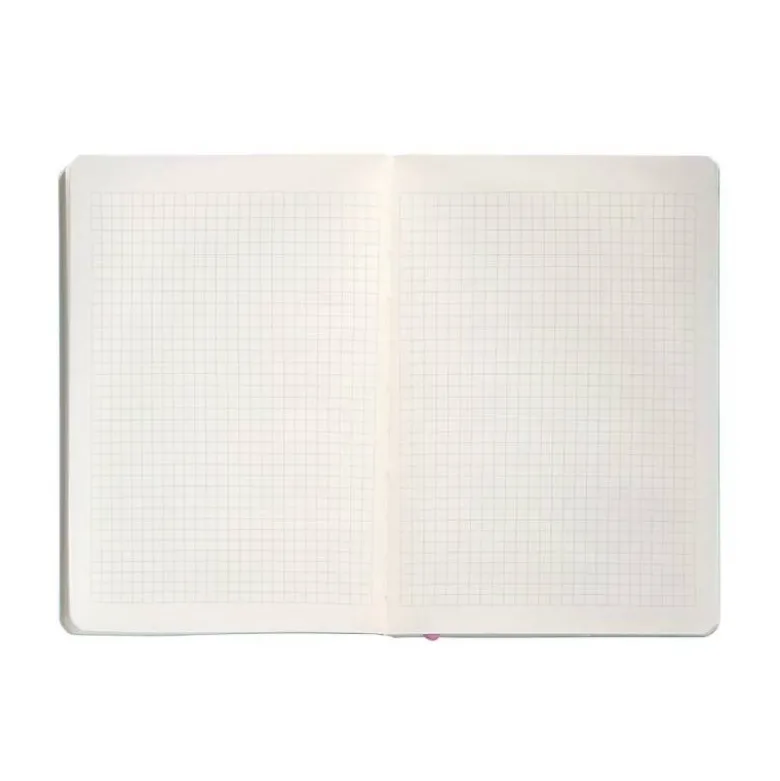 CUADERNO CON GOMILLA ANTARTIK NOTES TAPA BLANDA A5 HOJAS CUADRICULA ROSA Y TURQUESA 80 HOJAS 80 GR FSC