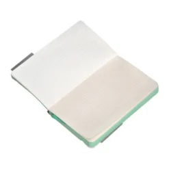 CUADERNO CON GOMILLA ANTARTIK NOTES TAPA BLANDA A6 CUADRICULA GRIS Y TURQUESA 100 HOJAS 80 GR FSC