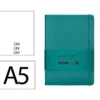 CUADERNO CON GOMILLA ANTARTIK NOTES TAPA DURA A5 HOJAS LISAS VERDE AGUAMARINA 100 HOJAS 80 GR FSC