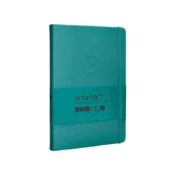 CUADERNO CON GOMILLA ANTARTIK NOTES TAPA DURA A5 HOJAS LISAS VERDE AGUAMARINA 100 HOJAS 80 GR FSC