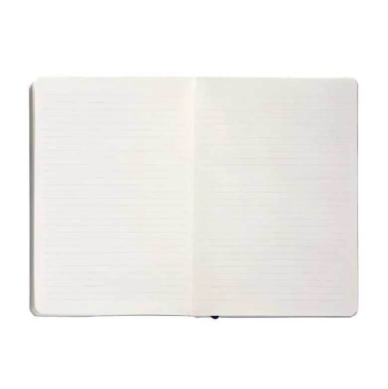 CUADERNO CON GOMILLA ANTARTIK NOTES TAPA BLANDA A5 HOJAS RAYAS AZUL MARINO 80 HOJAS 80 GR FSC