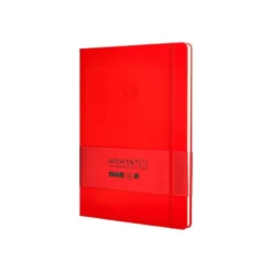 CUADERNO CON GOMILLA ANTARTIK NOTES TAPA DURA A4 HOJAS RAYAS ROJO 100 HOJAS 80 GR FSC
