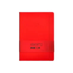 CUADERNO CON GOMILLA ANTARTIK NOTES TAPA DURA A4 HOJAS RAYAS ROJO 100 HOJAS 80 GR FSC