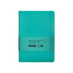 CUADERNO CON GOMILLA ANTARTIK NOTES TAPA DURA A5 HOJAS RAYAS TURQUESA 100 HOJAS 80 GR FSC