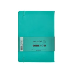 CUADERNO CON GOMILLA ANTARTIK NOTES TAPA DURA A5 HOJAS RAYAS TURQUESA 100 HOJAS 80 GR FSC