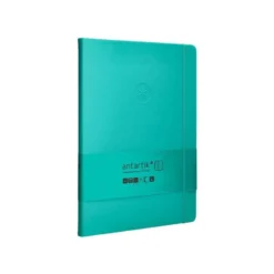 CUADERNO CON GOMILLA ANTARTIK NOTES TAPA DURA A4 HOJAS CUADRICULA TURQUESA 100 HOJAS 80 GR FSC