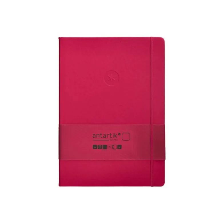 CUADERNO CON GOMILLA ANTARTIK NOTES TAPA DURA A4 HOJAS LISAS BURDEOS 100 HOJAS 80 GR FSC