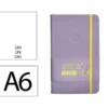 CUADERNO CON GOMILLA ANTARTIK NOTES TAPA DURA A6 HOJAS LISAS MORADO Y AMARILLO 100 HOJAS 80 GR FSC