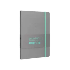 CUADERNO CON GOMILLA ANTARTIK NOTES TAPA BLANDA A5 HOJAS PUNTOS GRIS Y TURQUESA 80 HOJAS 80 GR FSC