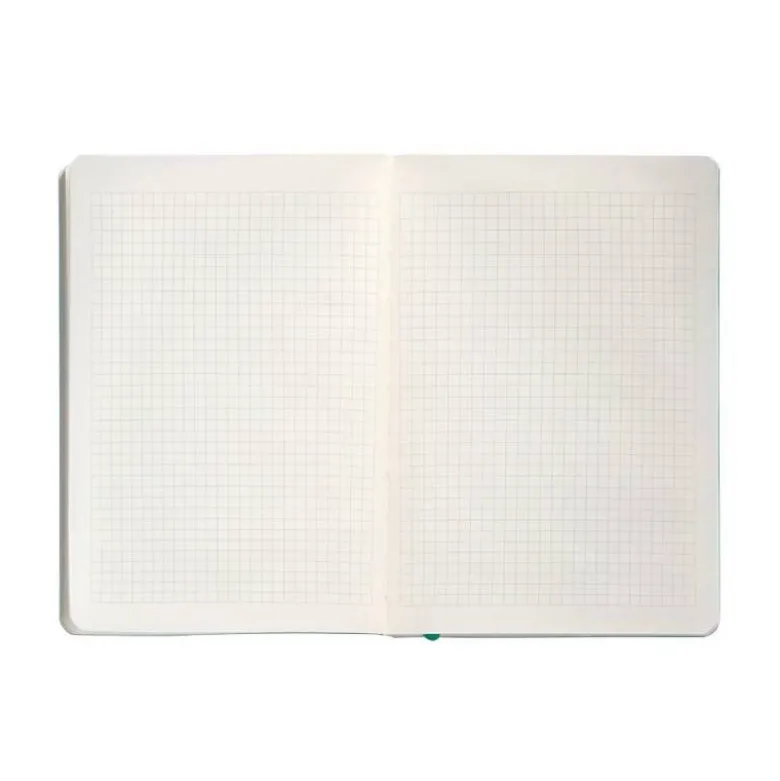 CUADERNO CON GOMILLA ANTARTIK NOTES TAPA BLANDA A5 HOJAS CUADRICULA TURQUESA 80 HOJAS 80 GR FSC