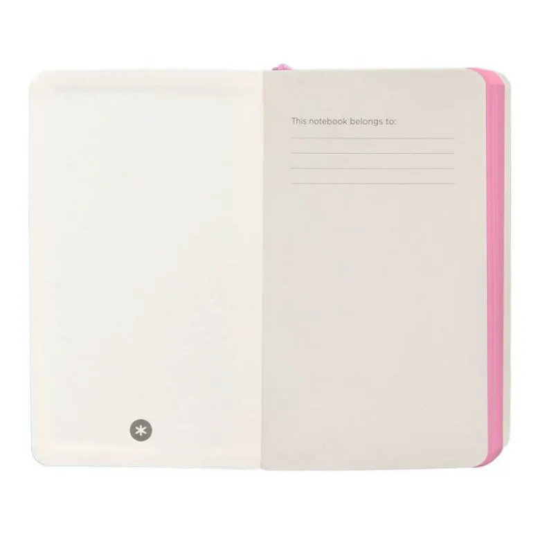 CUADERNO CON GOMILLA ANTARTIK NOTES TAPA BLANDA A6 RAYAS ROSA Y TURQUESA 100 HOJAS 80 GR FSC