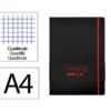 CUADERNO CON GOMILLA ANTARTIK NOTES TAPA DURA A4 HOJAS CUADRICULA NEGRO Y ROJO 100 HOJAS 80 GR FSC