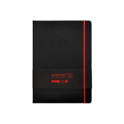 CUADERNO CON GOMILLA ANTARTIK NOTES TAPA DURA A4 HOJAS CUADRICULA NEGRO Y ROJO 100 HOJAS 80 GR FSC