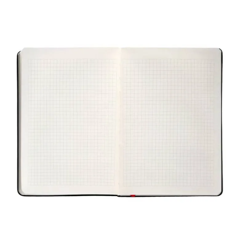 CUADERNO CON GOMILLA ANTARTIK NOTES TAPA DURA A4 HOJAS CUADRICULA NEGRO Y ROJO 100 HOJAS 80 GR FSC