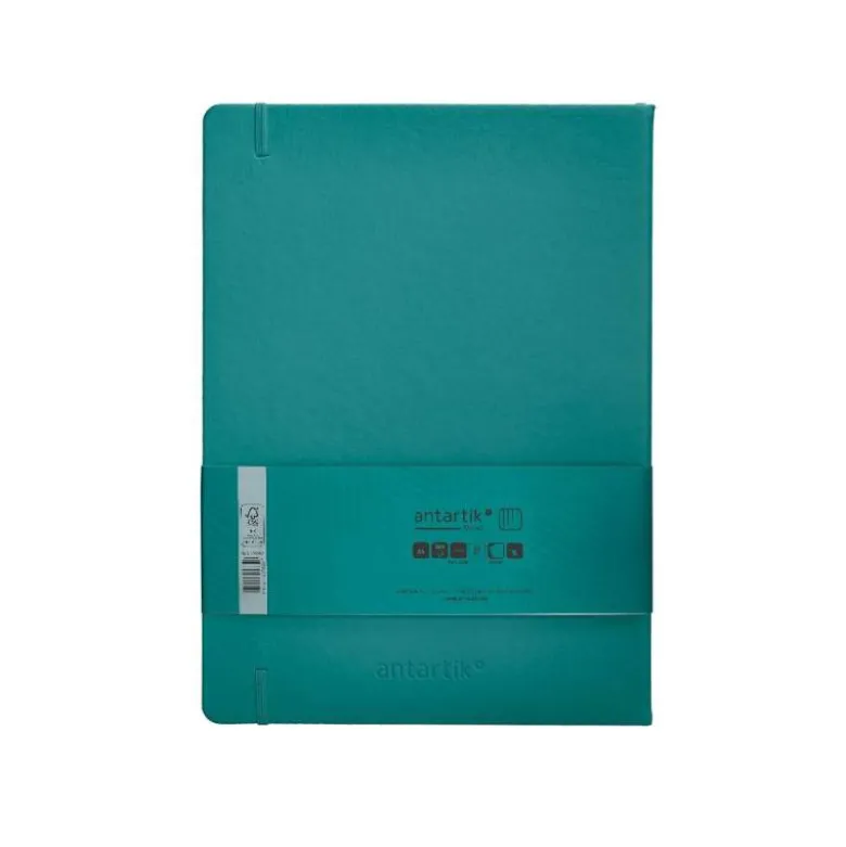 CUADERNO CON GOMILLA ANTARTIK NOTES TAPA DURA A4 HOJAS CUADRICULA VERDE AGUAMARINA 100 HOJAS 80 GR