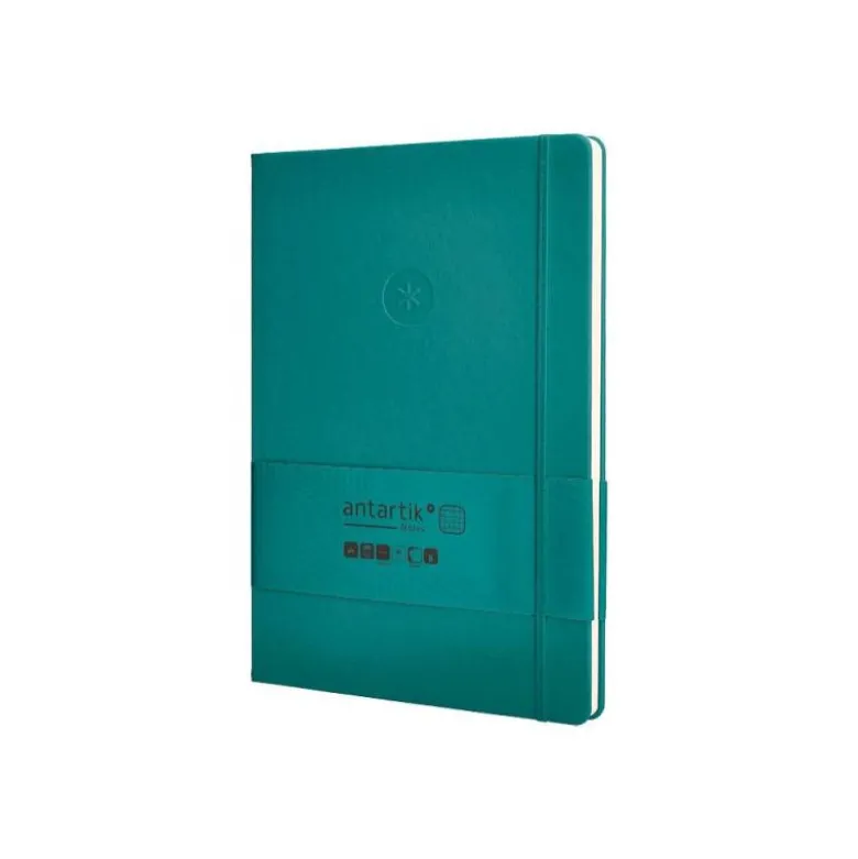 CUADERNO CON GOMILLA ANTARTIK NOTES TAPA DURA A4 HOJAS CUADRICULA VERDE AGUAMARINA 100 HOJAS 80 GR