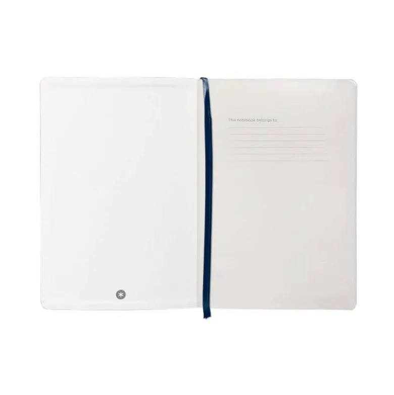 CUADERNO CON GOMILLA ANTARTIK NOTES TAPA BLANDA A5 HOJAS PUNTOS AZUL MARINO 80 HOJAS 80 GR FSC