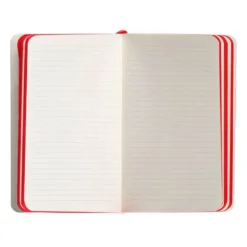 CUADERNO CON GOMILLA ANTARTIK NOTES TAPA BLANDA A6 RAYAS NEGRO Y ROJO 100 HOJAS 80 GR FSC